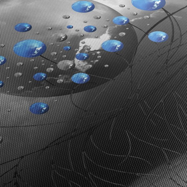 Kék absztrakt gömbök képe (120x50 cm)