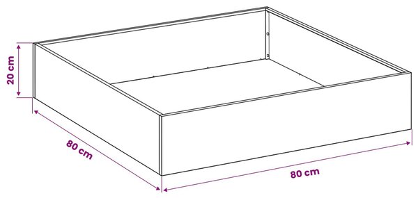 VidaXL Kerti cserép 2 db Ezüst 80 x 80 x 20 cm Rozsdamentes Acél