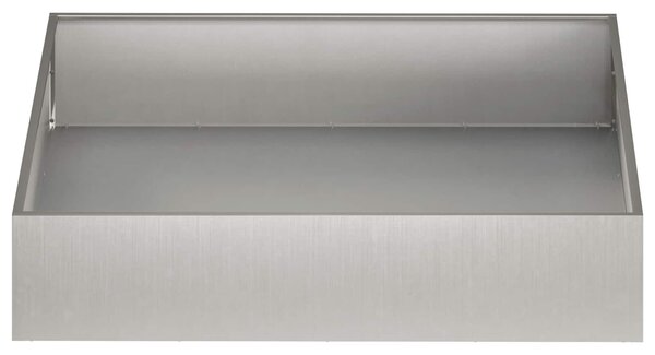 VidaXL Kerti cserép 2 db Ezüst 80 x 80 x 20 cm Rozsdamentes Acél