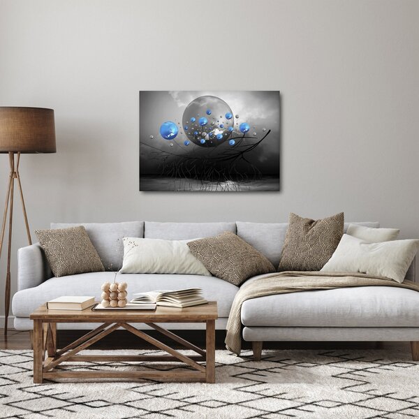 Kék absztrakt gömbök képe (70x50 cm)