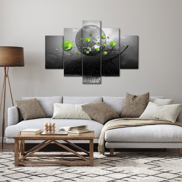 Zöld absztrakt gömbök képe (150x105 cm)