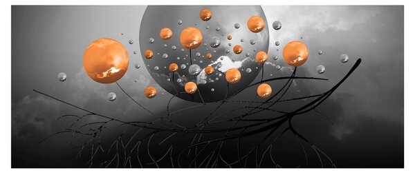 Narancssárga gömbök képe (120x50 cm)