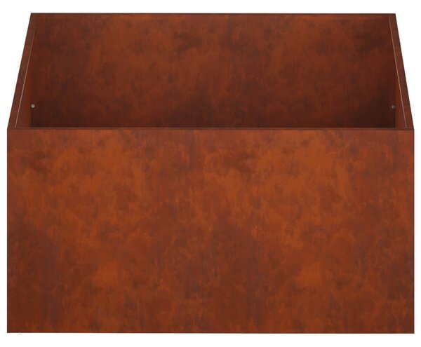 VidaXL Kerti cserép 2 db Rozsdás 100 x 100 x 40 cm Időjárásálló Acél