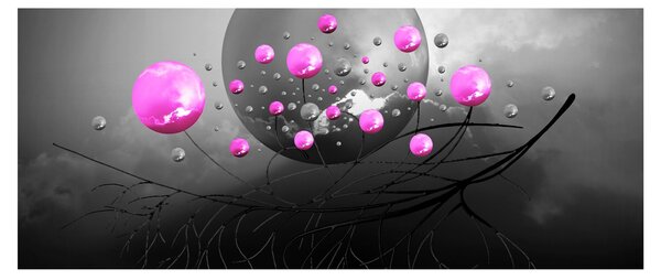 Rózsaszín gömbök képe (120x50 cm)