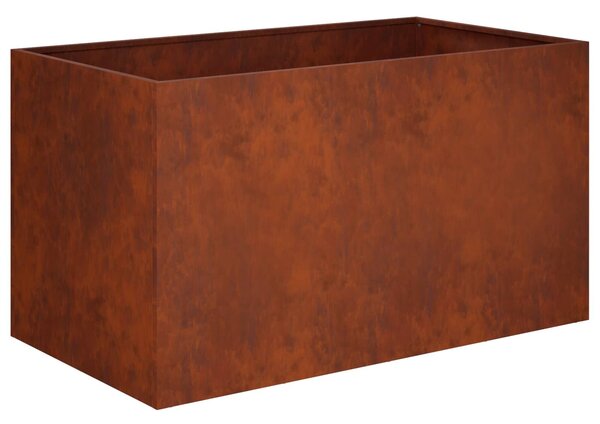 VidaXL Kerti cserép 2 db Rozsdás 100 x 50 x 50 cm Időjárásálló Acél
