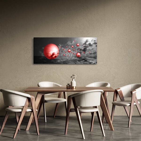 Piros gömbök képe (120x50 cm)