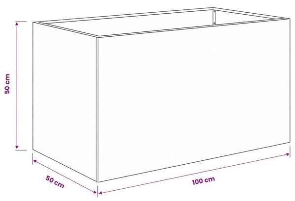 VidaXL Kerti cserép 2 db Olajzöld 100 x 50 x 50 cm
