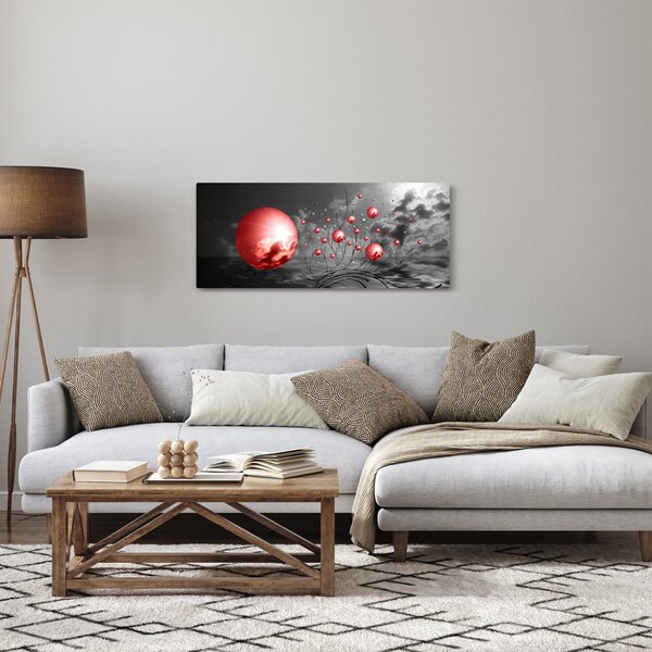 Piros gömbök képe (120x50 cm)
