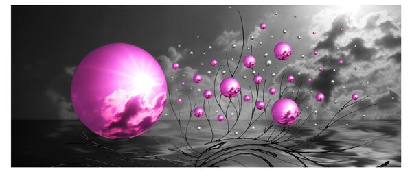 Rózsaszín gömbök képe (120x50 cm)