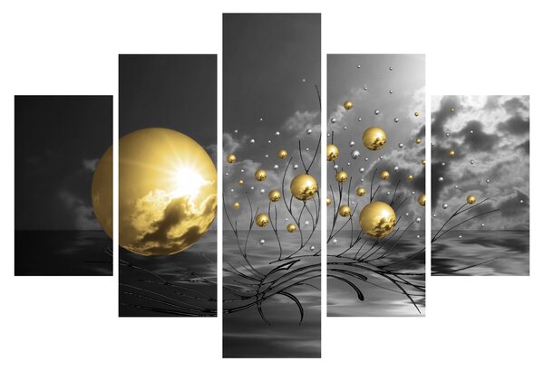 Okker gömbök képe (150x105 cm)