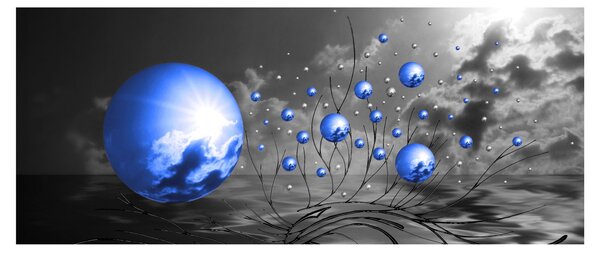 Világoskék gömbök képe (120x50 cm)
