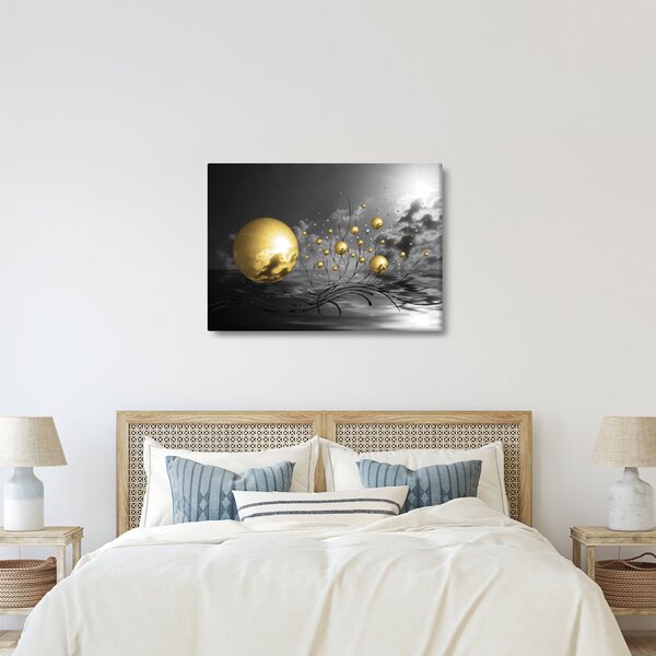 Okker gömbök képe (70x50 cm)