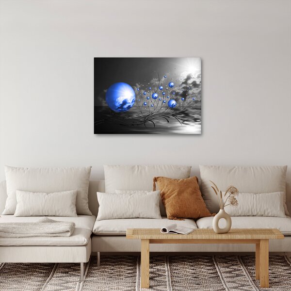Világoskék gömbök képe (70x50 cm)