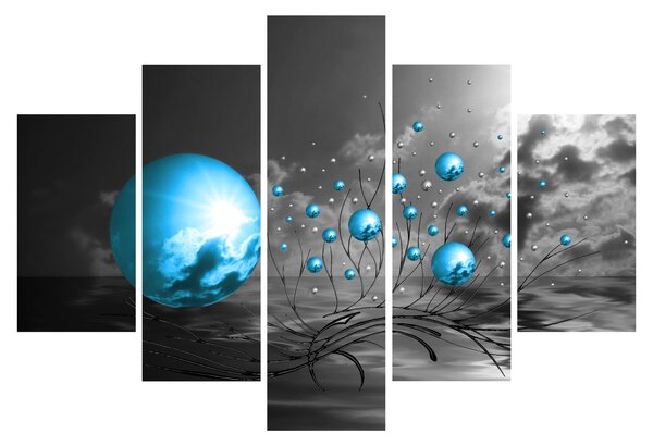 Sötétkék gömbök képe (150x105 cm)