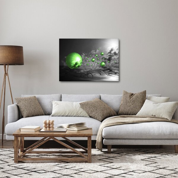 Zöld absztrakt gömbök képe (70x50 cm)