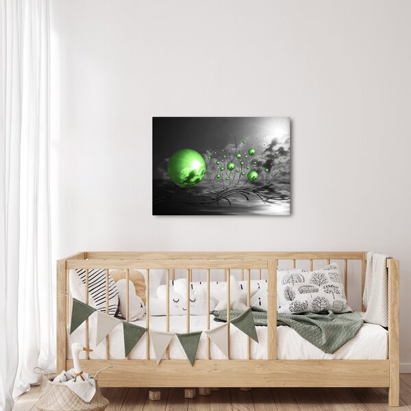 Zöld absztrakt gömbök képe (70x50 cm)