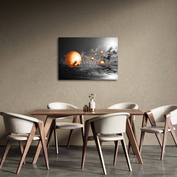 Narancssárga absztrakt gömbök képe (70x50 cm)