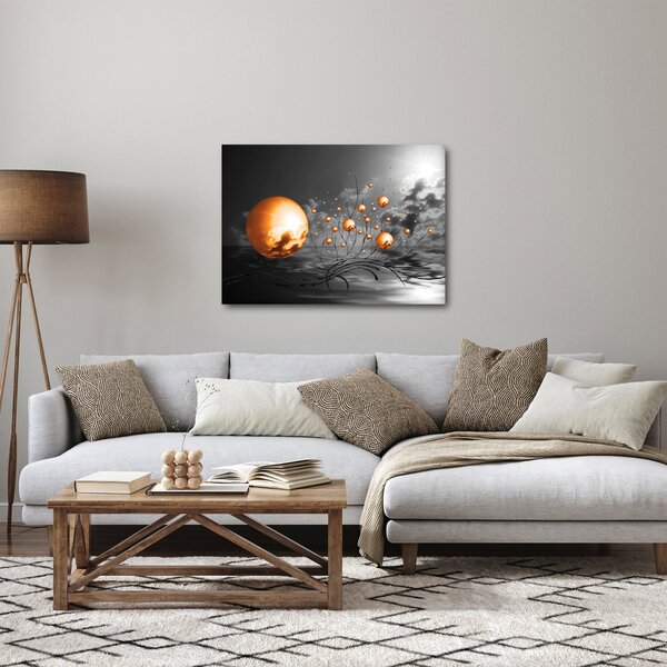 Narancssárga absztrakt gömbök képe (70x50 cm)