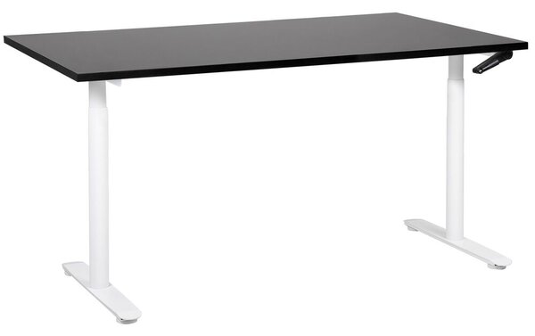 Manuálisan állítható asztal DESTINAS Fekete/fehér 160 cm 72 cm