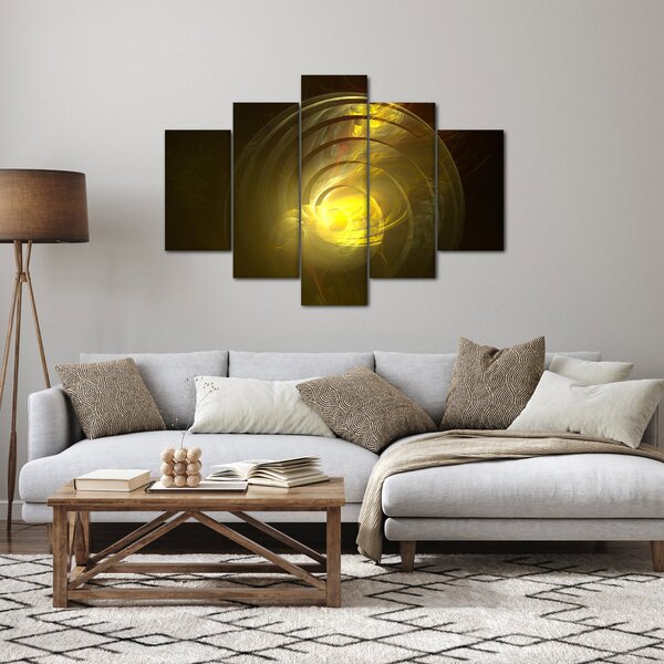 Sárga absztrakt spirál képe (150x105 cm)
