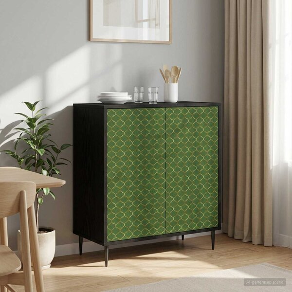VidaXL Széf GELEEN Fekete Tölgy 69 x 33 x 76 cm Szerelt Fa