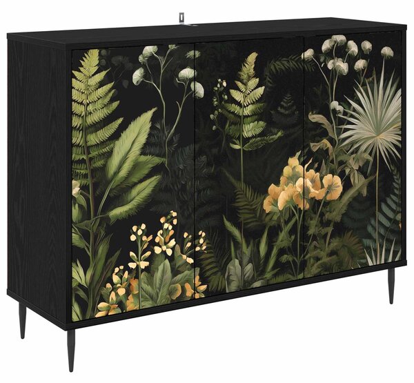 VidaXL Széf RHENEN Fekete Tölgy 102 x 33 x 76 cm Szerelt Fa
