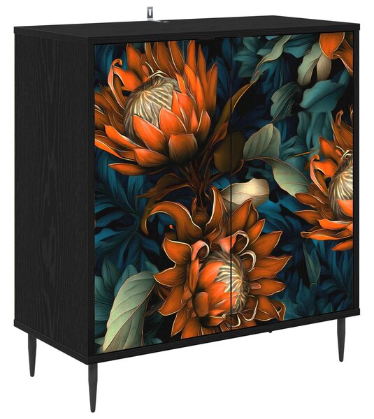 VidaXL Széf LOCHEM Fekete Tölgy 69 x 33 x 76 cm Szerelt Fa