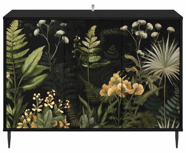 VidaXL Széf RHENEN Fekete Tölgy 102 x 33 x 76 cm Szerelt Fa