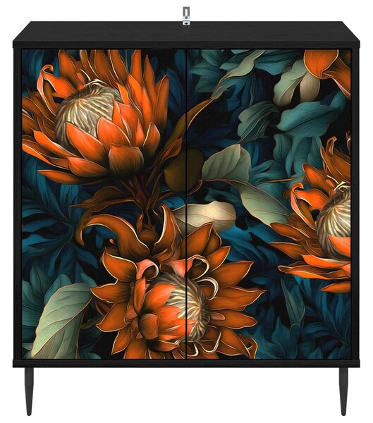VidaXL Széf LOCHEM Fekete Tölgy 69 x 33 x 76 cm Szerelt Fa