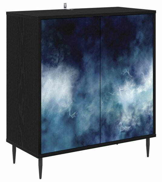 VidaXL Széf RAALTE Fekete Tölgy 69 x 33 x 76 cm Szerelt Fa