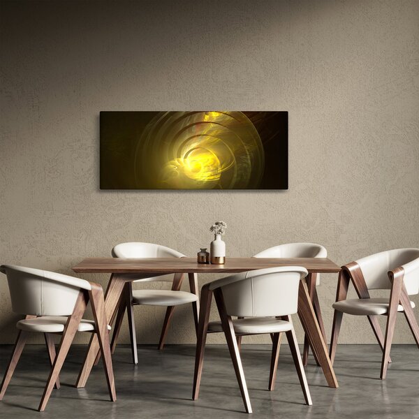 Sárga absztrakt spirál képe (120x50 cm)