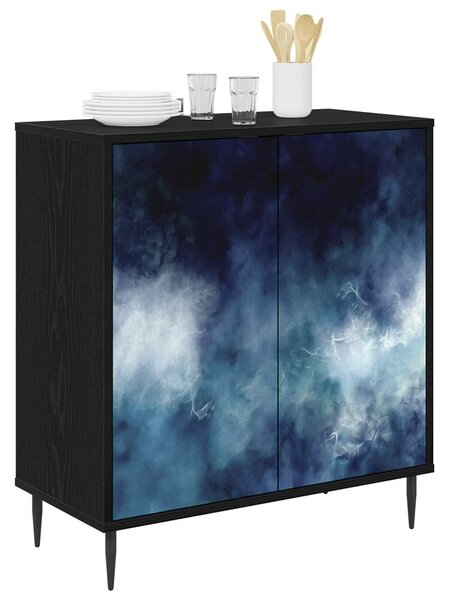 VidaXL Széf RAALTE Fekete Tölgy 69 x 33 x 76 cm Szerelt Fa