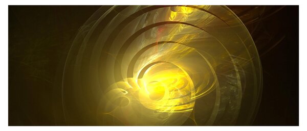 Sárga absztrakt spirál képe (120x50 cm)