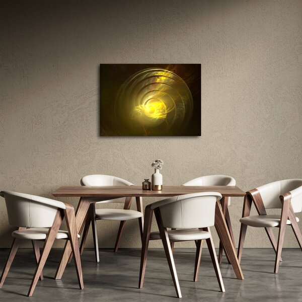 Sárga absztrakt spirál képe (70x50 cm)