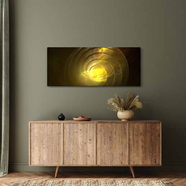 Sárga absztrakt spirál képe (120x50 cm)