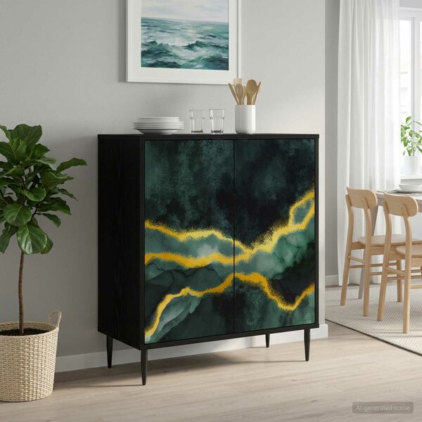 VidaXL Széf WIJHE Fekete Tölgy 69 x 33 x 76 cm Szerelt Fa