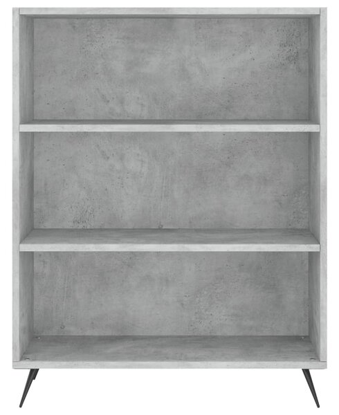 Betonszürke szerelt fa könyvespolc 69,5 x 32,5 x 90 cm