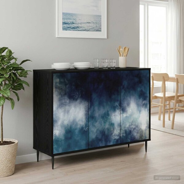 VidaXL Széf RAALTE Fekete Tölgy 102 x 33 x 76 cm Szerelt Fa