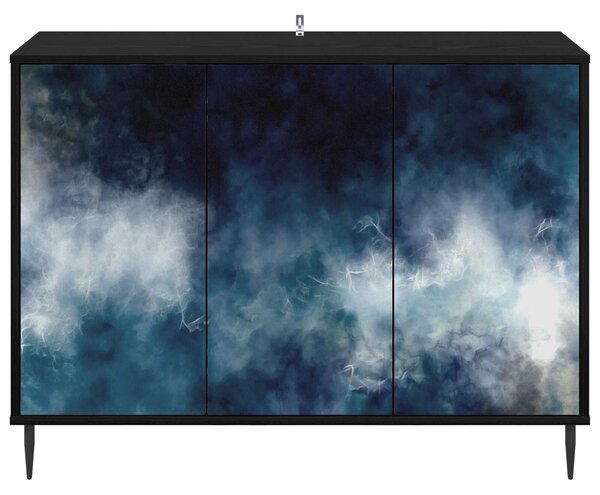 VidaXL Széf RAALTE Fekete Tölgy 102 x 33 x 76 cm Szerelt Fa