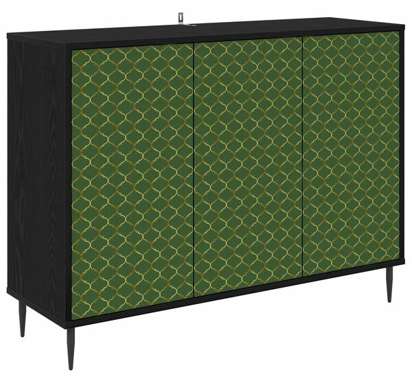VidaXL Széf GELEEN Fekete Tölgy 102 x 33 x 76 cm Szerelt Fa