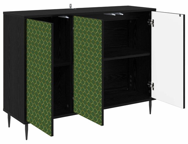 VidaXL Széf GELEEN Fekete Tölgy 102 x 33 x 76 cm Szerelt Fa