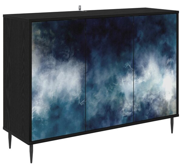 VidaXL Széf RAALTE Fekete Tölgy 102 x 33 x 76 cm Szerelt Fa