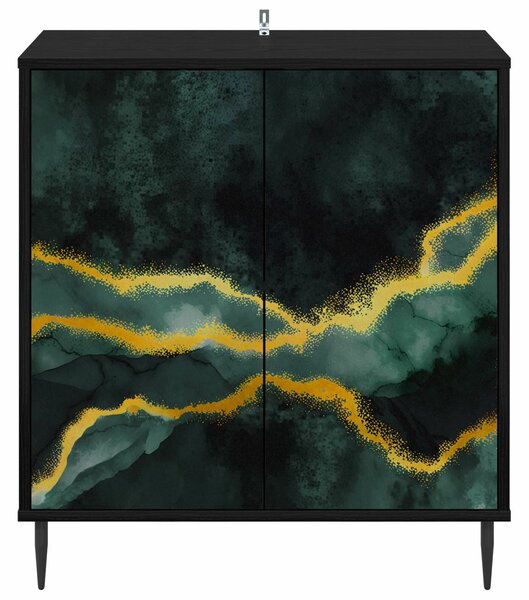 VidaXL Széf WIJHE Fekete Tölgy 69 x 33 x 76 cm Szerelt Fa