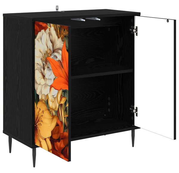 VidaXL Széf GENNEP Fekete Tölgy 69 x 33 x 76 cm Szerelt Fa