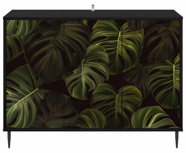 VidaXL Széf ELBURG Fekete Tölgy 102 x 33 x 76 cm Szerelt Fa