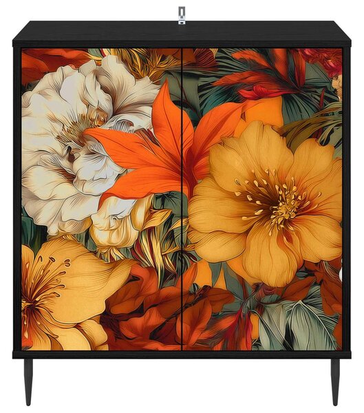 VidaXL Széf GENNEP Fekete Tölgy 69 x 33 x 76 cm Szerelt Fa