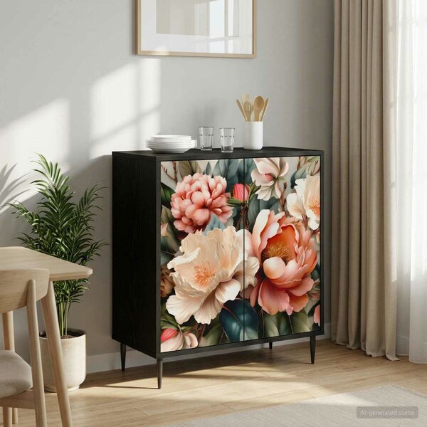 VidaXL Széf BORNE Fekete Tölgy 69 x 33 x 76 cm Szerelt Fa