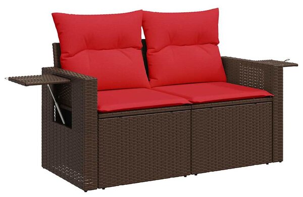 5 részes barna polyrattan kerti ülőgarnitúra párnával
