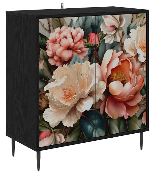 VidaXL Széf BORNE Fekete Tölgy 69 x 33 x 76 cm Szerelt Fa