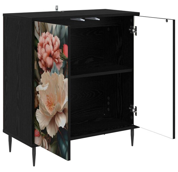 VidaXL Széf BORNE Fekete Tölgy 69 x 33 x 76 cm Szerelt Fa